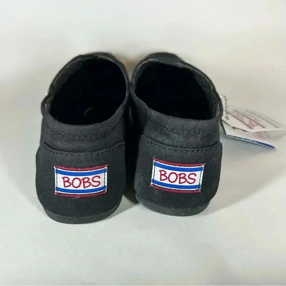 Skechers Bobs peace and love women’s casual slip ons all black - Picture 3 of 8